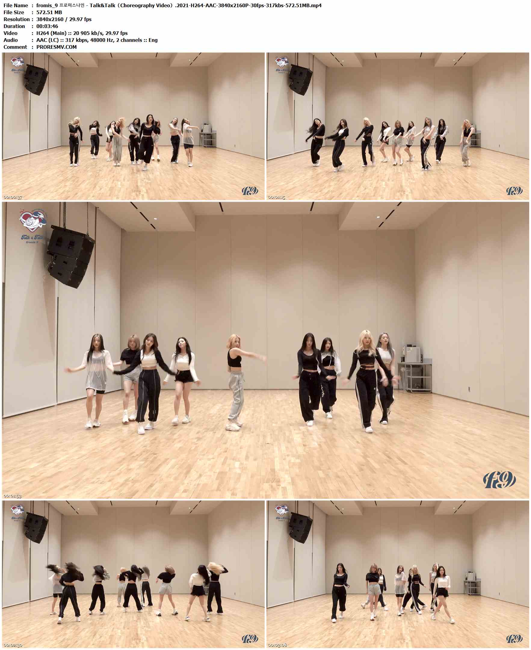 fromis_9 프로미스나인 - Talk&Talk（Choreography Video）.2021-H264-AAC-3840x2160P-30fps-317kbs-572.51MB官方MV_高清MV